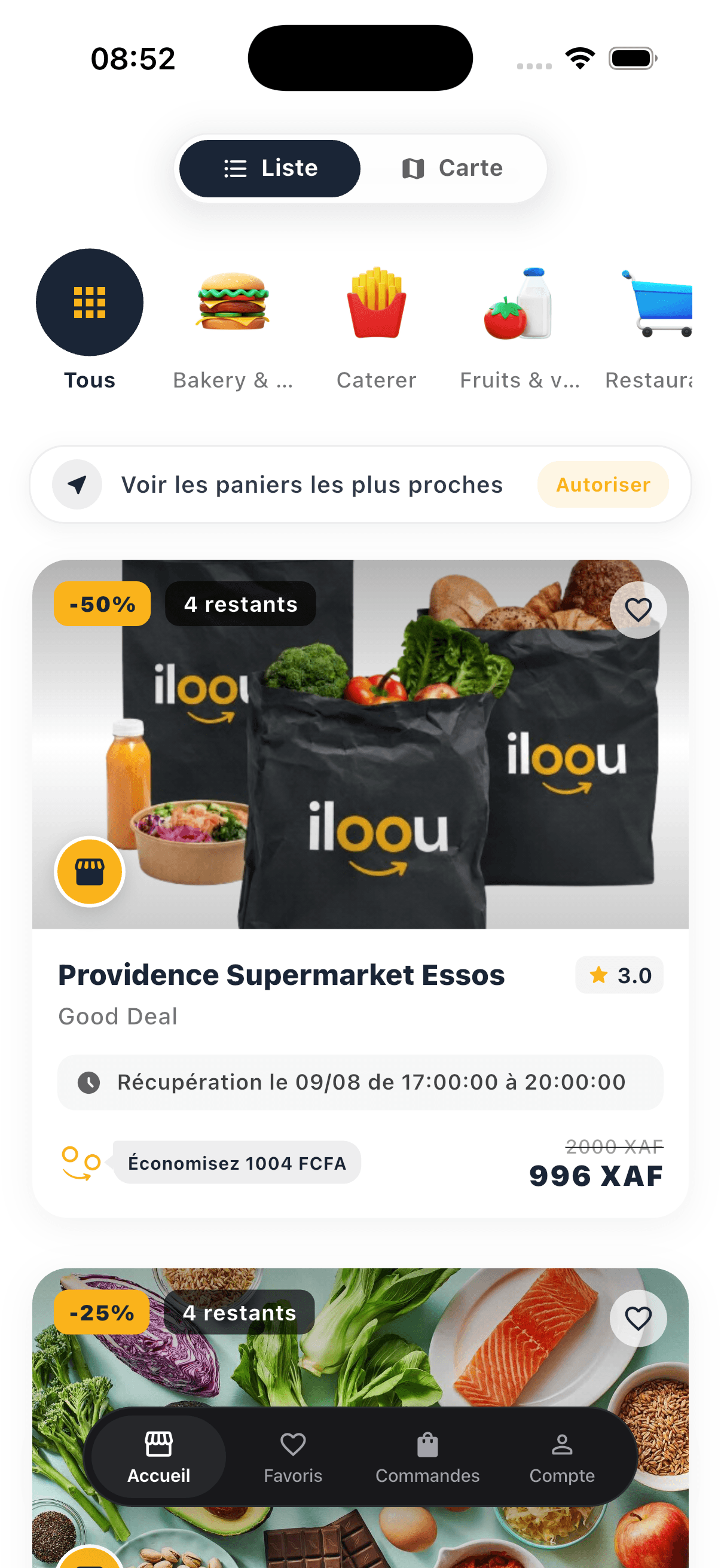 Aperçu de l'application mobile Iloou